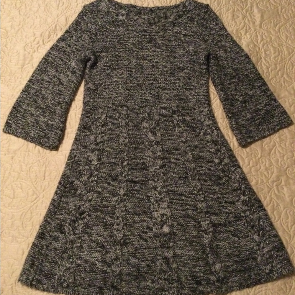 Beautiful Black, Gray, White and Silver mixed Knit Dress